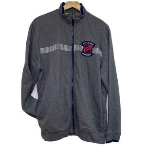 Chaps Sport Polo Academy Patch Men-Large Gray Shacket Full Zip Sportswear Jacket